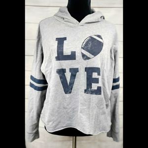 Fifth Sun Football Crop Hooded Shirt